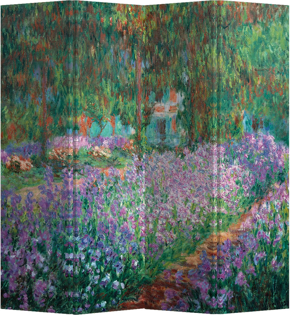 Fine Asianliving Kamerscherm Scheidingswand B160xH180cm 4 Panelen The Artist's Garden at Giverny Claude Monet multi