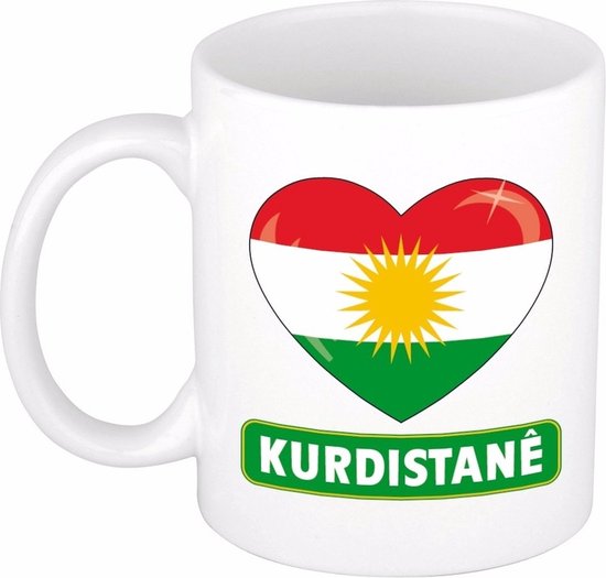 Mug / tasse coeur Kurdistan 300 ml - tasse à café kurde