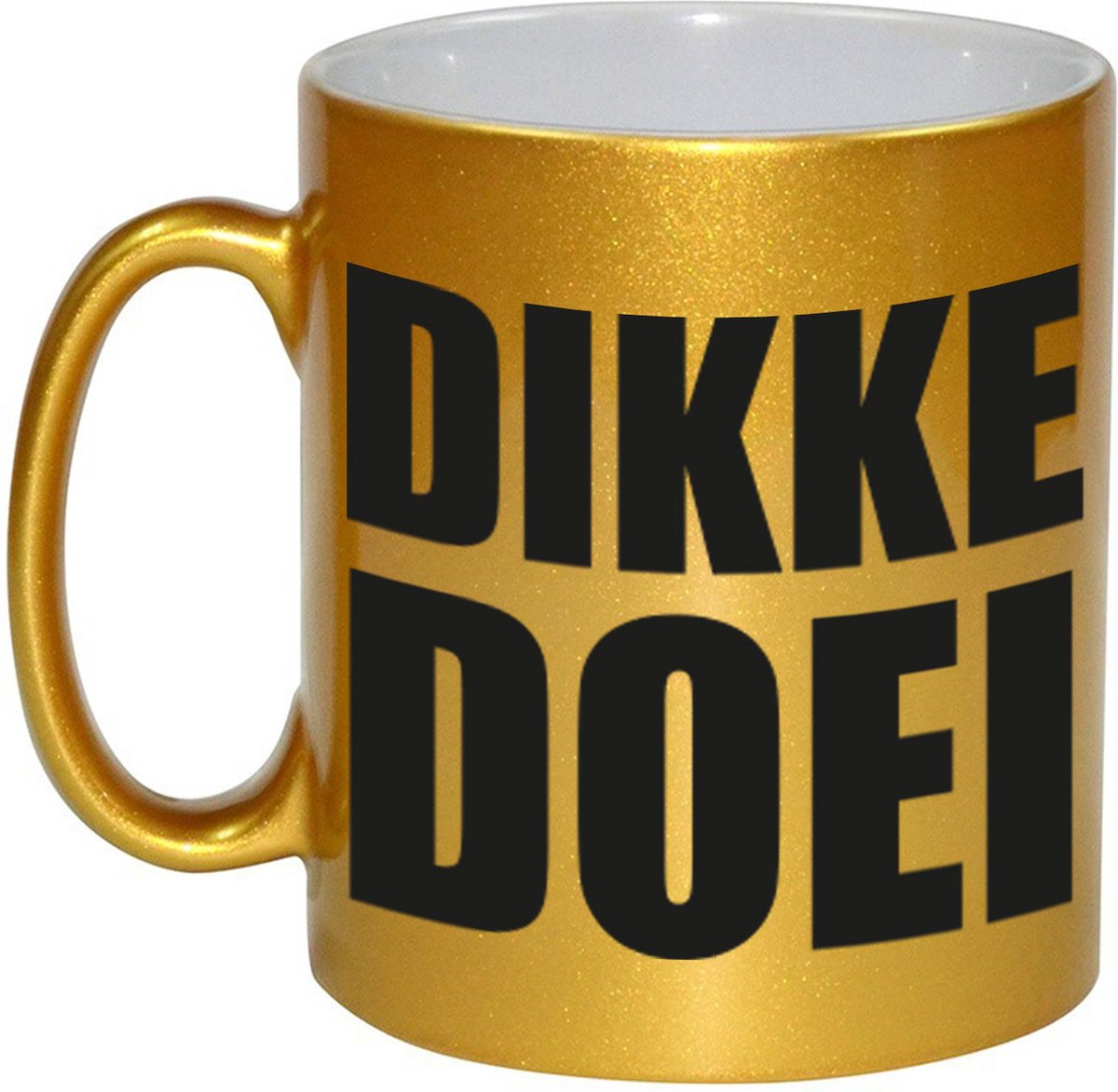 Bellatio Decorations Dikke doei afscheids cadeau mok - goud - 300 ml keramiek