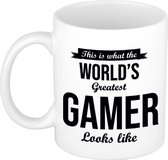 Voici à quoi ressemble le plus grand joueur du monde cadeau tasse à café / tasse à thé 300 ml - cadeau gamer - mugs texte