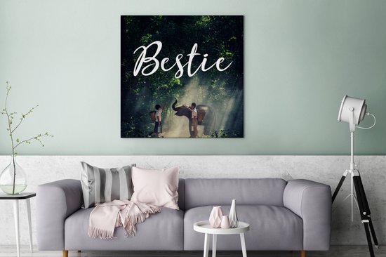 Tableau sur toile Bestie - Proverbes - Citations - 90x90 cm - Décoration murale