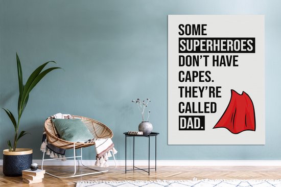 Tableau Toile Cadeau Père - Vaderdag - Dire - 120x160 cm - Décoration murale XXL