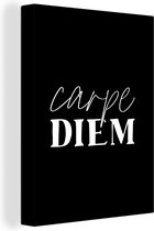 Toile Peinture Proverbes - Carpe diem - Saisir le jour - 30x40 cm - Décoration murale