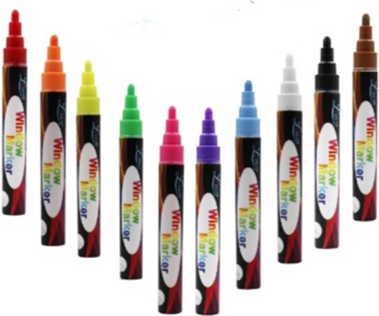 Kassa Vloeibare krijtstiften fijne punt (10 stuks 3 mm) - krijtbordmarkers uitwisbaar - goud en zilver inbegrepen - Wet Erase Markers voor glazen Kassa Vloeibare krijtstiften fijne punt (10 stuks 3 mm) - krijtbordmarkers uitwisbaar - goud en zilver inbegrepen - Wet Erase Markers voor glazen