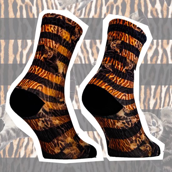 Sock My Feet - Grappige sokken dames - Maat 39-42 - Sock My Kitty - Katten poezen sokken - Funny Socks - Vrolijke sokken - Leuke sokken - Fashion statement - Gekke sokken - Grappige cadeaus - Socks First.