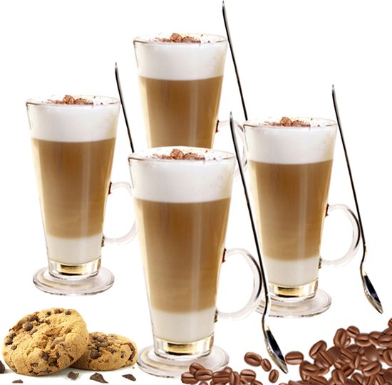 Luxe Latte Macchiato Glazen - Koffieglazen - Cappuccino Glazen - Cappuccino  Kop -... | bol.com