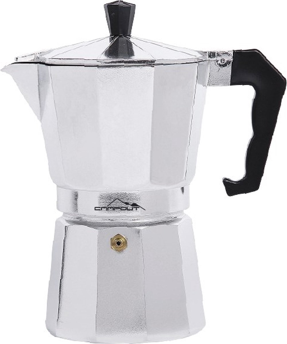 Espressomaker Aluminium 6 kops -Percolator - Italiaanse Koffiepot - Zilver