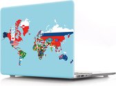 CoverMore MacBook Pro 13 Inch 2020 Case - Hardcover Hardcase Shock Proof Hoes A2251/A2289 Cover - Wereldmap