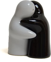 Floz peper en zoutstel - omhelzing - zwart wit - 10 cm hoog - fairtrade