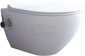 RB sanitair Randloos rimless toilet wit 54 cm met bidet koud water en inclusief soft close bril Luca Slim line