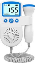 Kamyra® Doppler – Baby Hartje Monitor – Dopplers – Hoor en zie de Hartslag van jouw baby – Blauw – 13x10x3,6