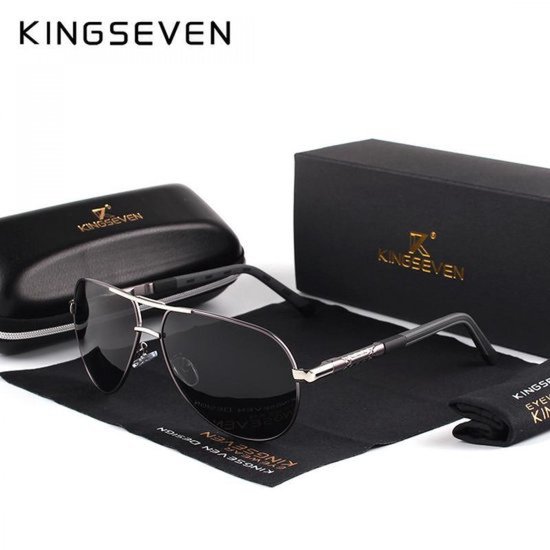 KingSeven BlackStar - Pilotenbril met UV400 en polarisatie filter