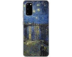 Telefoonhoesje Geschikt voor Samsung Galaxy S20 hoesje - Sterrennacht boven de Orsay Parijs - Vincent Van Gogh - Siliconen Telefoonhoesje Telefoonhoesje