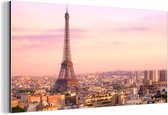 Wanddecoratie Metaal - Aluminium Schilderij Industrieel - Parijs - Eiffeltoren - Lucht - 120x60 cm - Dibond - Foto op aluminium - Industriële muurdecoratie - Voor de woonkamer/slaapkamer