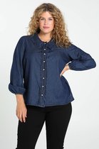 Paprika Dames Jeansblouse met ruches - Outdoorblouse - Maat 48