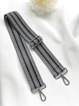 XARI COLLECTIONS - 'Evelyn' Zwart & Wit Messenger Strap/Tashengsel - Goud hardware - 4 cm breed - Verstelbaar hengsel voor handtas - Los - Crossbody Vervang hengsel voor over de sc