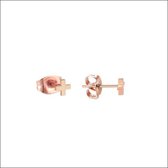 Aramat jewels ® - Oorstekers zweerknopjes kruisje chirurgisch staal rosékleurig 4mm