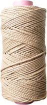Katoen macramé touw - Macramé koord - Zand - 3mm dik - 140 meter - 600 gram
