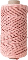 Rose saumon - corde en macramé de coton - 3 mm d'épaisseur - 600 grammes - 140 mètres