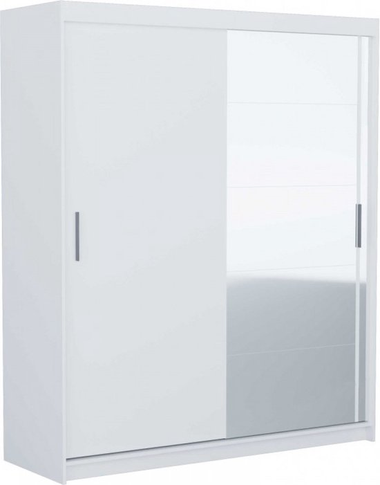 Garde-robe Karel 150cm avec 3 portes & miroir - blanc Campagne - Interlink