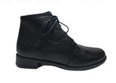 Manlisa veter/ rits effen hoge lederen comfort schoenen W132-256 zwart 36