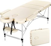 FURNIBELLA-Mobiel massage-ligbed, 3 zones, massagetafel, massagebed, cosmetica-ligstoel, inklapbaar, in hoogte verstelbare aluminium poten, tot 250 kg belastbaar, 70 cm breedte, be