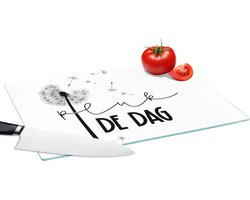 Glazen Snijplank - 39x28 - Spreuken - Quotes - Carpe diem - Pluk de dag - Snijplanken Glas