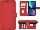 iPhone 13 Mini Hoesje - iPhone 13 Mini Book Case Wallet Rood Cover