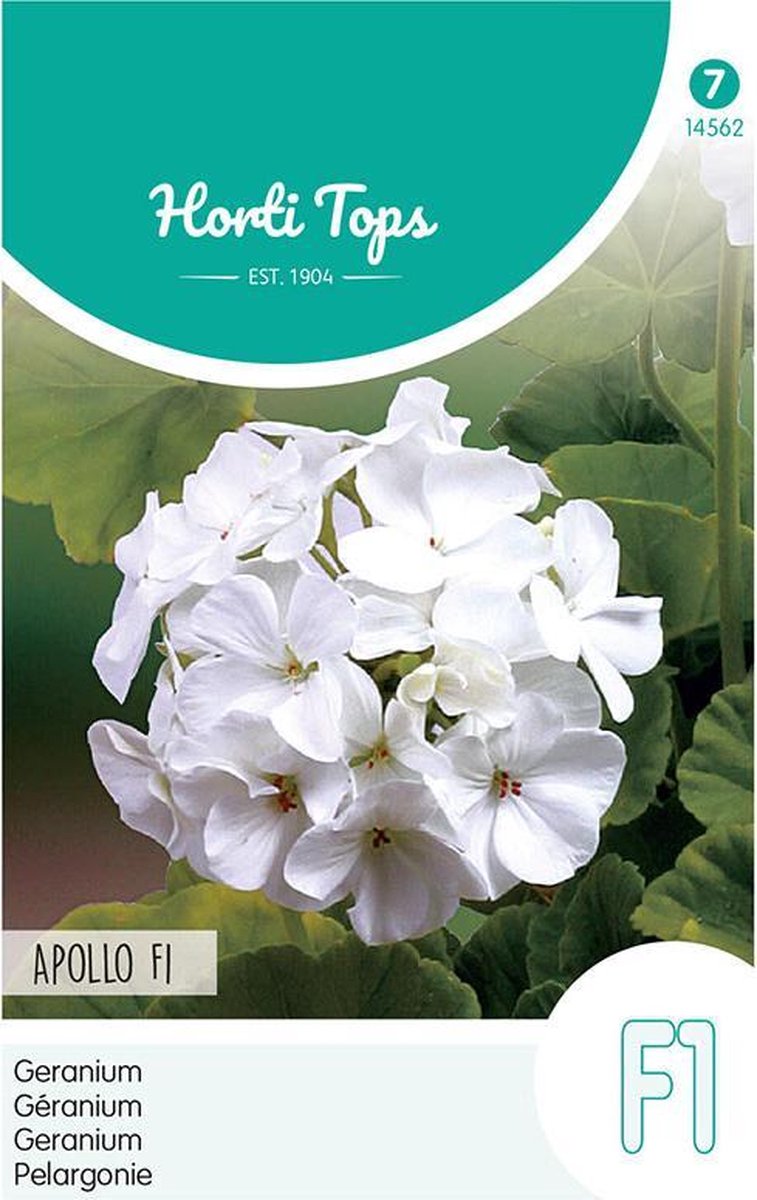 Hortitops - Geranium Bloemzaad - Apollo - Wit