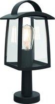 LUTEC Kelsey Sokkellamp voor buiten - Helder Glas - E27 - Mat Zwart