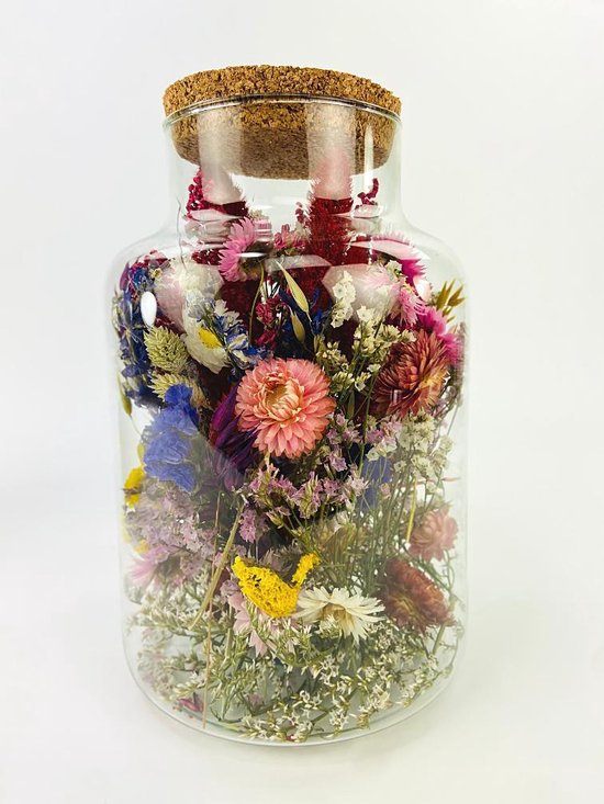 Fleurs séchées en verre 'peint' | grand -16x26cm | Oeuvre sous verre |  Élégant,... | bol.com