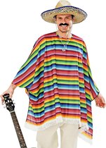 Widmann - Spaans & Mexicaans Kostuum - Poncho Set Met Sombrero Ole Muchacho - Volwassen - Multicolor - One Size - Carnavalskleding - Verkleedkleding