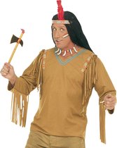 Widmann - Indiaan Kostuum - Verkleedset Indiaan Chief XL Kostuum Man - Bruin - Large - Carnavalskleding - Verkleedkleding
