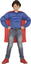 Widmann - Superman Kostuum - Held Super Power - Jongen - blauw,rood - Maat 128 - Carnavalskleding - Verkleedkleding