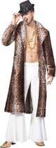 Wilbers - Pooier Kostuum - Pimp Jas Damian Man - bruin - Maat 64 - Carnavalskleding - Verkleedkleding
