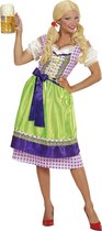 Boeren Tirol & Oktoberfest Kostuum | Beierse Dirndl Paars / Groen | Vrouw | XL | Bierfeest | Verkleedkleding