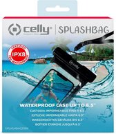 Celly beschermhoes Splashbag 22 x 11 cm PVC zwart/transparant