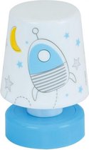 nachtlamp Pusher Space jongens 11 cm wit/blauw