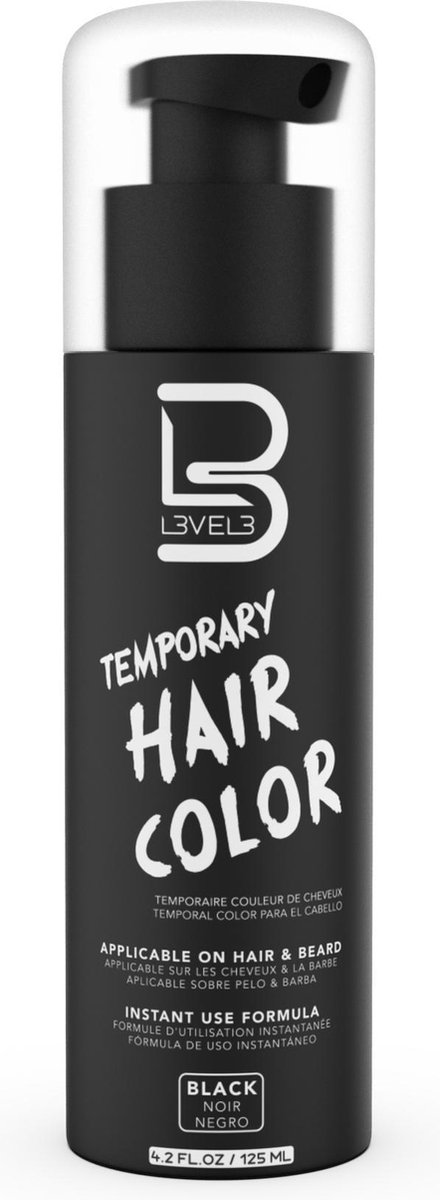 L3VEL3 - Temporary Beard Hair Color Black, 125ml