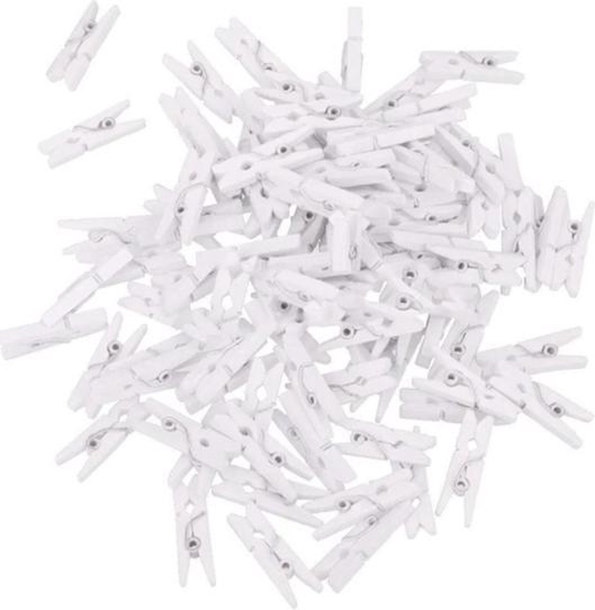 Goedkoopste FSW-Products - Kleine Houten Mini Knijpers - 50 Stuks - Kaart Was Knijpertjes - Wit - Foto Knijpers - Polaroid - Geboorte Wasknijpers - Kaartknijper