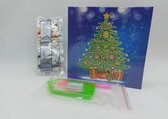 Diamond painting Kerstkaart - vierkant - Kerstboom