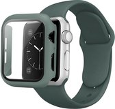 Apple Watch Serie 4 (44mm) Siliconen Bandje & Screenprotector met Behuizing - Groen