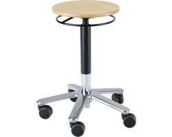 Wesjon - PEB3010 - Tabouret - houten zitting - onzichtbare montage - chrome