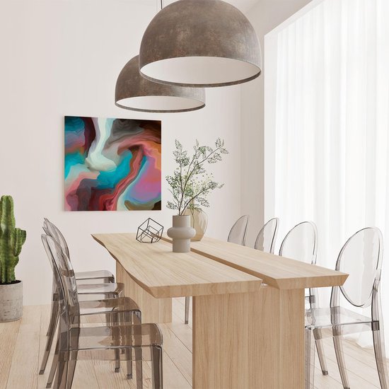 Artaza Peinture Sur Toile Art Abstrait - Vagues Colorées - 70x70 - Tableau Sur Toile - Impression Sur Toile