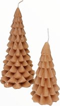 Rustik Lys - Set kerstboom kaarsen - Fudge - 20 en 12 cm hoog.