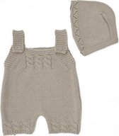 poppenkleding boxpakje met muts 35 cm taupe