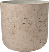 Pot Rough Charlie XL Grey Washed Fiberclay 32x31 cm grijze ronde bloempot