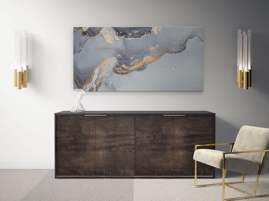 Artaza - Peinture sur toile - Art abstrait en marbre Grijs - 100x50 - Groot - Photo sur toile - Impression sur toile