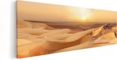 Artaza Canvas Schilderij Woestijn bij Zonsondergang in de Sahara - 90x30 - Foto Op Canvas - Canvas Print