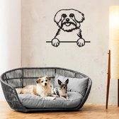 Hond - Maltezer Leeuwtje - Honden - Wanddecoratie - Zwart - Muurdecoratie - Hout